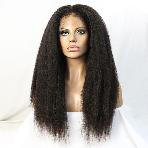 

Human Hair Glueless Lace Front Lace Front Wig style Brazilian Hair Straight kinky Straight Wig 130% 150% Density 10-22 inch with Baby Hair Natural Hairline African American Wig 100% Hand Tied Women's