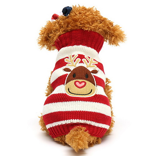 

Cat Dog Sweater Puppy Clothes Reindeer Christmas Winter Dog Clothes Puppy Clothes Dog Outfits Black Red Blue Costume for Girl and Boy Dog Cotton XXS XS S M L XL