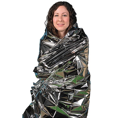 

Emergency Blanket Waterproof Windproof Emergency Survival Steel Stainless Hiking Silver
