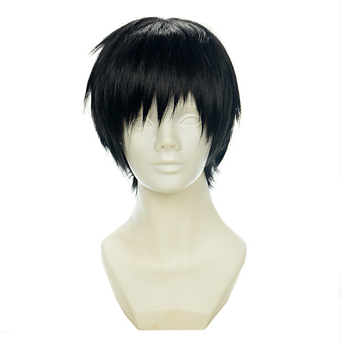 

Synthetic Wig Cosplay Wig Straight Straight Pixie Cut With Bangs Wig Short Natural Black Synthetic Hair Women's Black