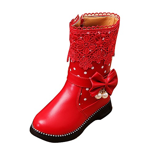 

Girls' Comfort / Snow Boots Leatherette Boots Little Kids(4-7ys) / Big Kids(7years ) Walking Shoes Zipper Black / Red / Pink Winter / TR / EU36