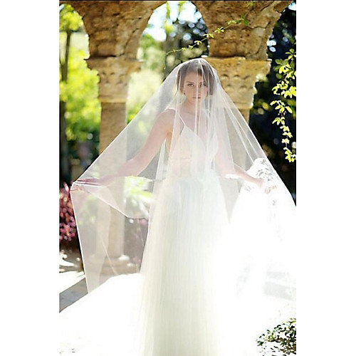 

One-tier Cut Edge Wedding Veil Blusher Veils / Cathedral Veils with Tulle / Classic