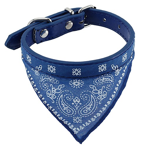

Cat Dog Collar Soft Bandanas Hands free Casual Cosplay Solid Colored PU Leather Fabric Red Blue