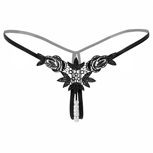

Women's Lace G-strings & Thongs Panties Jacquard Low Waist White Black Red One-Size