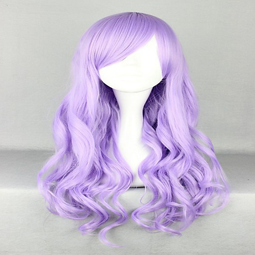 

Cosplay Costume Wig Synthetic Wig Cosplay Wig Wavy Wavy With Bangs Wig Very Long Purple Synthetic Hair Women's Side Part Purple hairjoy