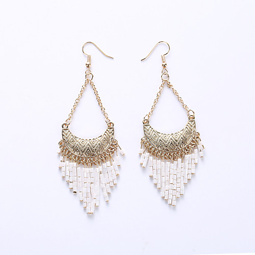 

Women's Drop Earrings Earrings Tassel Crescent Moon Tassel European Fashion Earrings Jewelry Black / Red / Green For Wedding Party Daily