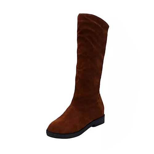 

Women's Boots Flat Heel Round Toe Split Joint Suede Comfort / Combat Boots Walking Shoes Spring Black / Brown / Burgundy