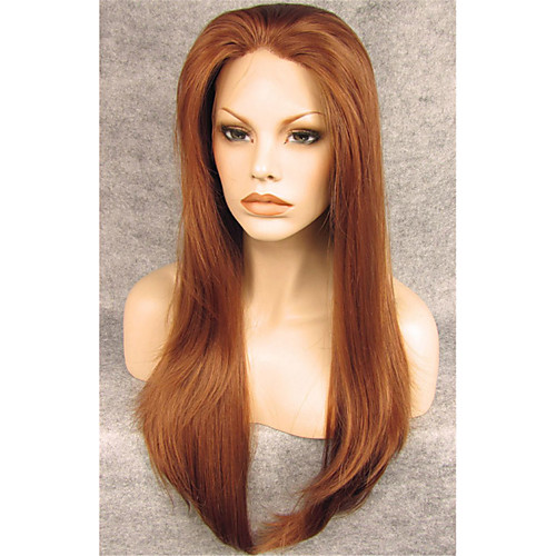 

Synthetic Wig Straight Straight Lace Front Wig Auburn Synthetic Hair Brown