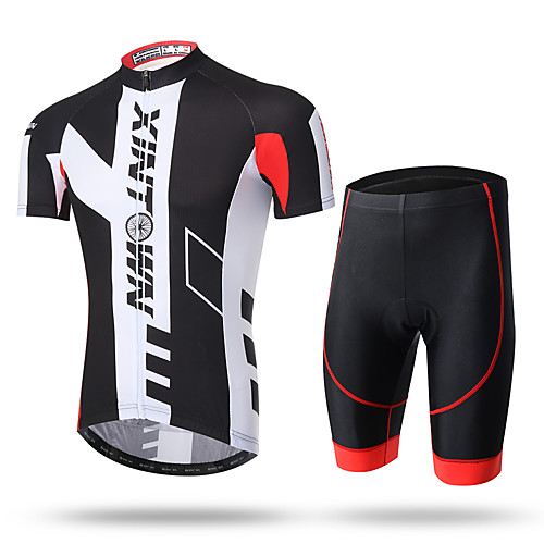 

XINTOWN Men's Short Sleeve Cycling Jersey with Shorts Novelty Bike Shorts Pants / Trousers Jersey Breathable 3D Pad Quick Dry Ultraviolet Resistant Reflective Strips Sports Spandex Coolmax Mesh