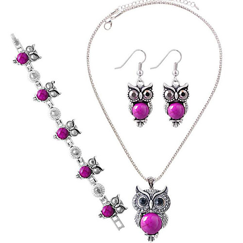 

Women's Turquoise Jewelry Set Ladies Sterling Silver Earrings Jewelry Red / Blue / Pink For Party Daily Casual