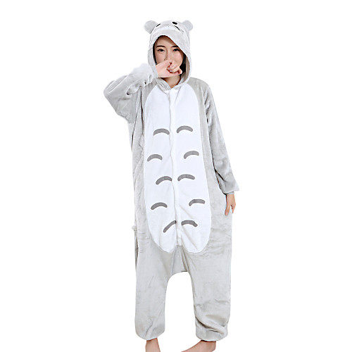 

Adults' Kigurumi Pajamas Anime Cat Onesie Pajamas Velvet Mink Gray Cosplay For Men and Women Animal Sleepwear Cartoon Festival / Holiday Costumes