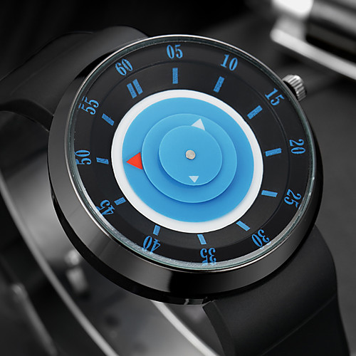 

Men's Wrist Watch Quartz Silicone Black Cool Analog Vintage Casual Fashion - Blue Pink Black / Silver One Year Battery Life