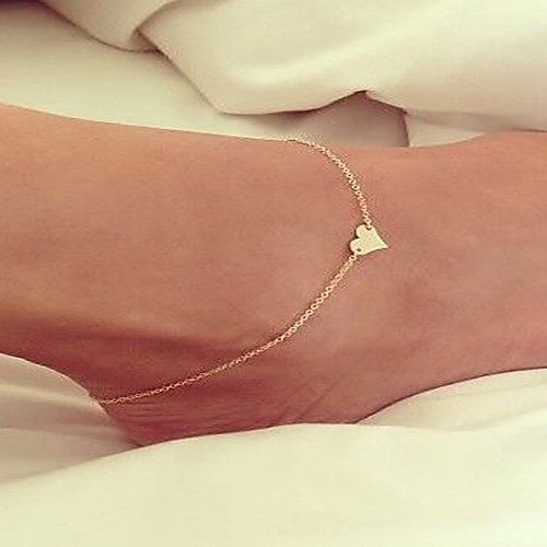 

Anklet feet jewelry Dainty Ladies Simple Women's Body Jewelry For Wedding Alloy Love Cheap Golden Silver