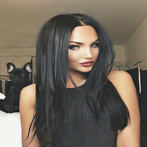 

part lace front wig brazilian virgin human hair yaki straight for black women