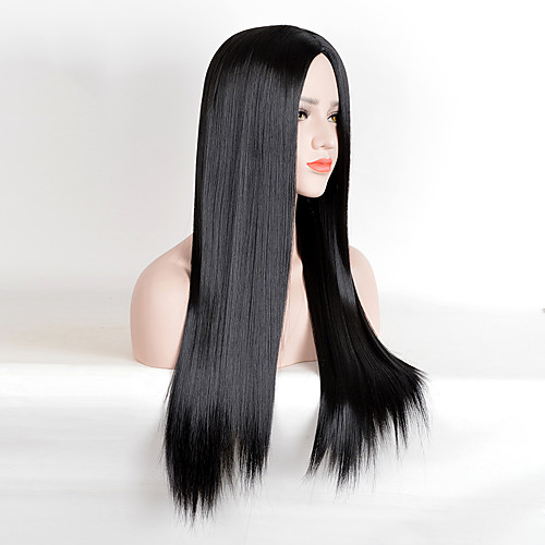 

Synthetic Wig Straight Straight Wig Long Natural Black Synthetic Hair Women's Black
