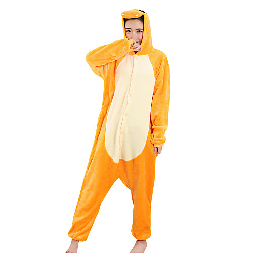 

Adults' Kigurumi Pajamas Dragon Onesie Pajamas Velvet Mink Orange Cosplay For Men and Women Animal Sleepwear Cartoon Festival / Holiday Costumes