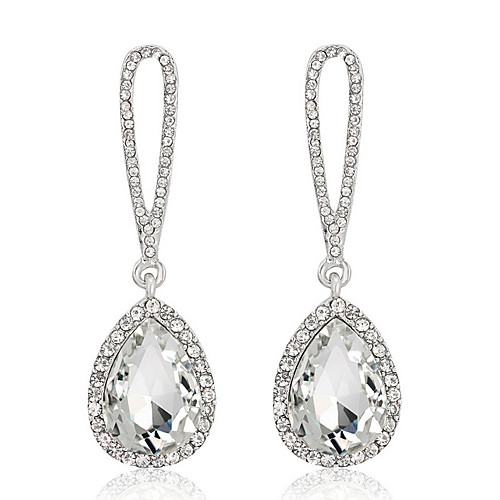 

Women's Crystal Drop Earrings Dangle Earrings Zircon Earrings Jewelry Dark Red / Navy / Champagne For Wedding Party Daily 1pc