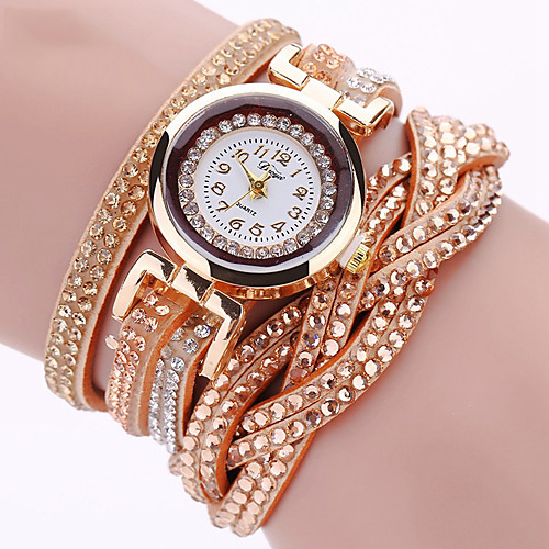 

Women's Bracelet Watch Wrist Watch Analog Quartz Wrap Ladies Cool Punk Imitation Diamond / One Year / Quilted PU Leather