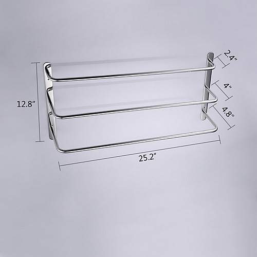 

Towel Bar Contemporary Stainless Steel 1 pc - Hotel bath 3-towel bar