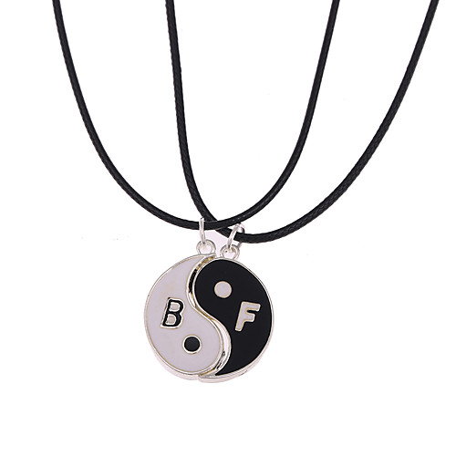 

Men's Women's Charms Necklace yin yang Unique Design Dangling European Fashion Alloy White / Black Necklace Jewelry For Wedding Party Daily Casual