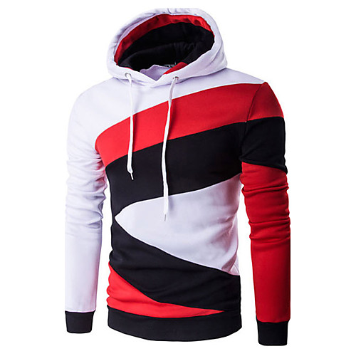 

Men's Hoodie Solid Colored Print Daily Hoodies Sweatshirts Long Sleeve Black Red Navy Blue / Spring / Fall