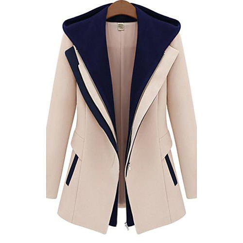 

Women's Coat Color Block Modern Style Antique Winter Coat Regular Daily Long Sleeve Nylon Coat Tops Black