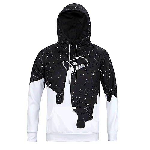 

Men's Hoodie Color Block Print Daily Active Hoodies Sweatshirts Long Sleeve Black / Spring