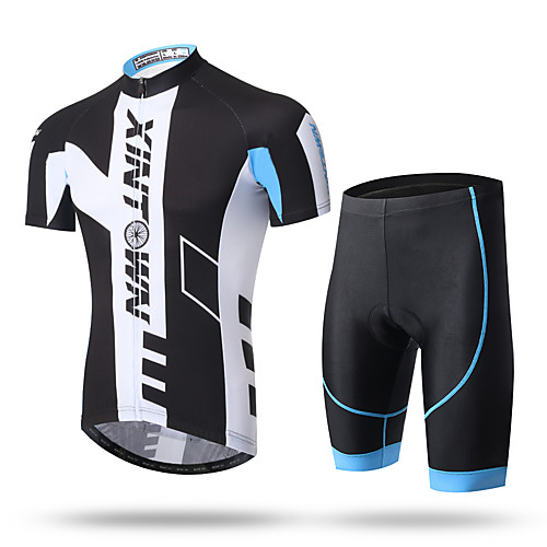 

XINTOWN Men's Short Sleeve Cycling Jersey with Shorts Novelty Bike Shorts Pants / Trousers Jersey Breathable 3D Pad Quick Dry Ultraviolet Resistant Reflective Strips Sports Spandex Coolmax Mesh