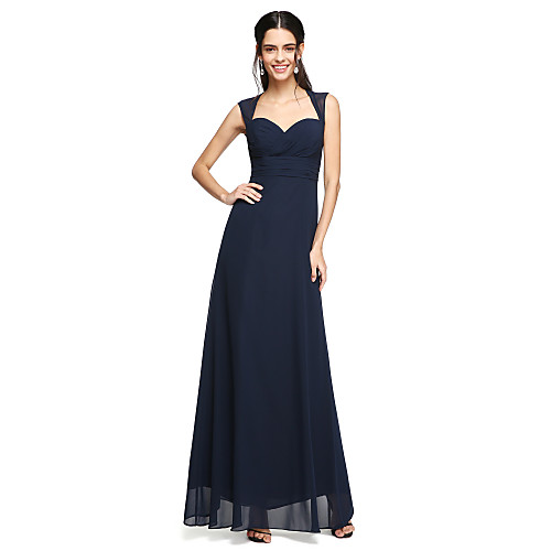 

Sheath / Column Sweetheart Neckline Floor Length Chiffon Bridesmaid Dress with Bow(s) / Criss Cross / Ruched by LAN TING BRIDE