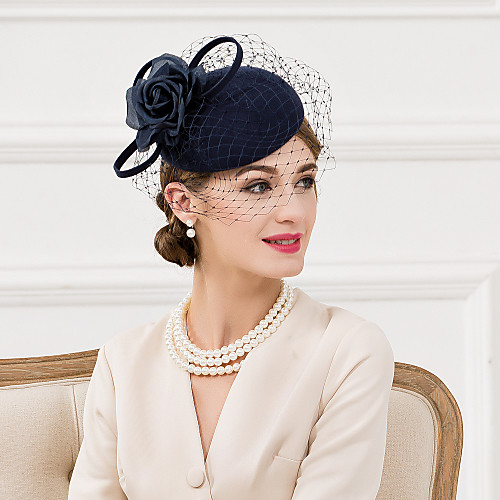 

Women's Wool / Silk / Net Headpiece-Wedding / Special Occasion / Casual Fascinators / Hats 1 Piece