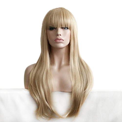 

Synthetic Wig Wavy Wavy With Bangs Wig Blonde Long Blonde Synthetic Hair Women's Blonde