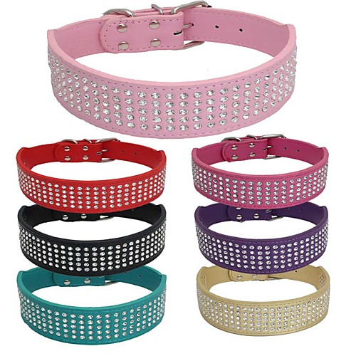 

Dog Collar Adjustable / Retractable Strobe / Flashing Handmade Casual Solid Colored PU Leather Purple Red 1 pc
