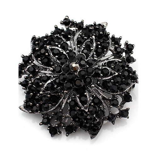 

Women's Crystal Brooches Rhinestone Ladies Luxury Brooch Jewelry Black For Wedding Daily Casual Cosplay Costumes