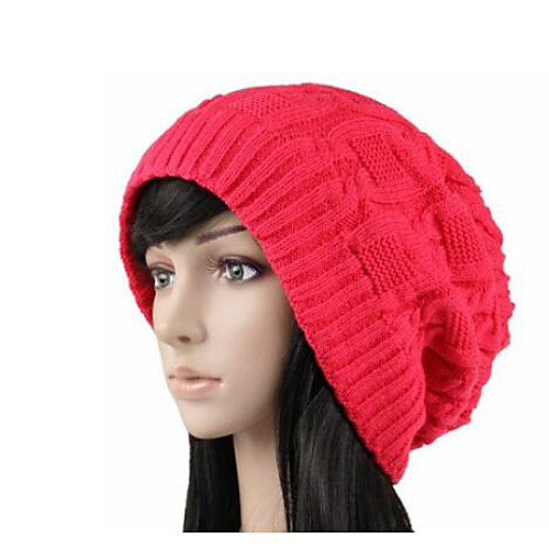 

Women's Beanie / Slouchy Knitwear Active - Solid Colored Fall Winter Black Yellow Red