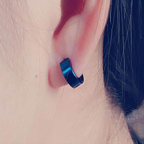 

Men's Women's Stud Earrings Titanium Steel Earrings Jewelry Black / Silver / Blue For Wedding Daily Casual Masquerade Engagement Party Prom
