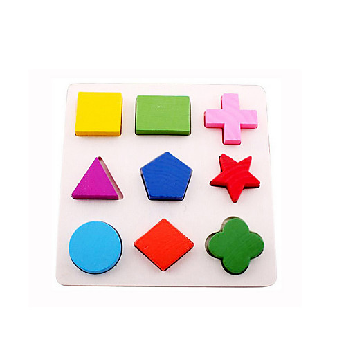 

9 pcs Montessori Teaching Tool Building Blocks 3D Puzzle Shape Sorter Toy Educational Toy Novelty Education Wood Solid Colored Kid's Toy Gift