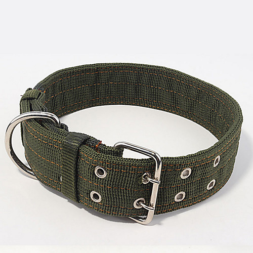 

Dog Collar Adjustable / Retractable Soft Safety Solid Colored Fabric Nylon Green Black