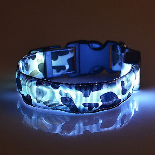 

Cat Dog Collar Glowing Pet Collar LED Lights Adjustable / Retractable Waterproof Safety Camo / Camouflage Nylon White Yellow Red Blue Pink