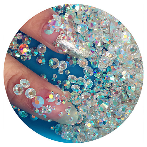 

1440pc bag high quality nail art jewelry nail rhinestones decorations crystal glitter assorted 6 sizes