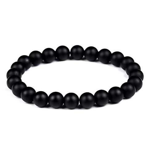 

Men's Women's Agate Bead Bracelet Classic & Timeless Agate Bracelet Jewelry Black For Daily Casual