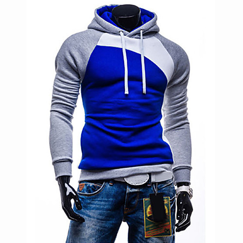 

Men's Hoodie Color Block Sports Weekend Active Hoodies Sweatshirts Long Sleeve Slim Camel Blue Dark Gray / Fall / Winter
