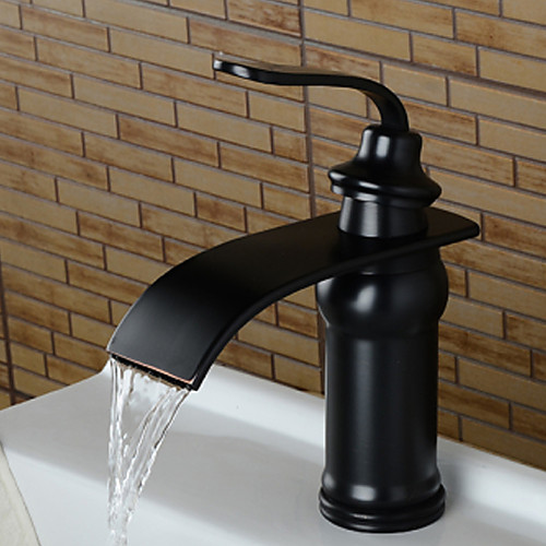 

Bathroom Sink Faucet - Waterfall Oil-rubbed Bronze Widespread Single Handle One HoleBath Taps