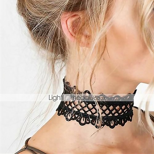 

Women's Choker Necklace Statement Necklace Statement Ladies Tattoo Style Fashion Lace White Black Necklace Jewelry For Christmas Gifts Party Birthday Daily Casual / Tattoo Choker Necklace
