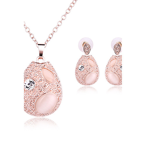 

Women's Cat's Eye Jewelry Set Ladies Basic Rhinestone Opal Earrings Jewelry Gold For Wedding Party Special Occasion Daily Casual