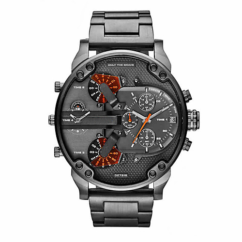 

Men's Wrist Watch Black Calendar / date / day Dual Time Zones Cool Analog Luxury Classic Vintage Casual Fashion - Gray Two Years Battery Life