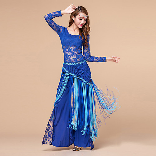 

Belly Dance Top Lace Women's Training Long Sleeve Natural Lace Polyester