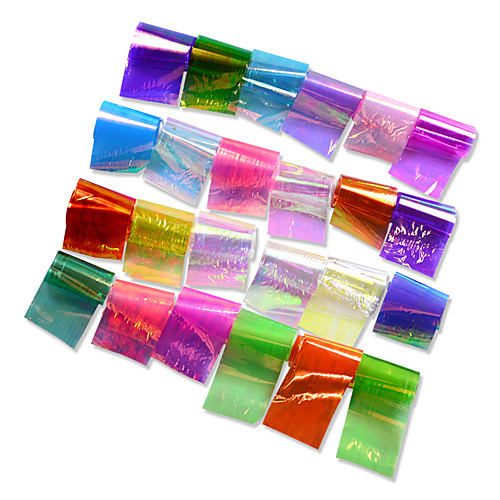 

1set 24 colors broken glass sticker nail art starry sky laser shinning diy transfer foils nail art tips craft decorations nd285