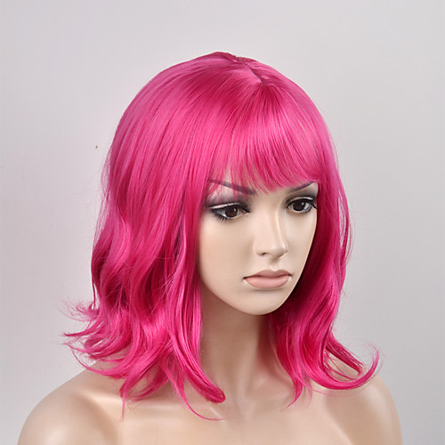

Synthetic Wig Natural Wave Kardashian Natural Wave Wig Pink Short Red Synthetic Hair Women's Pink