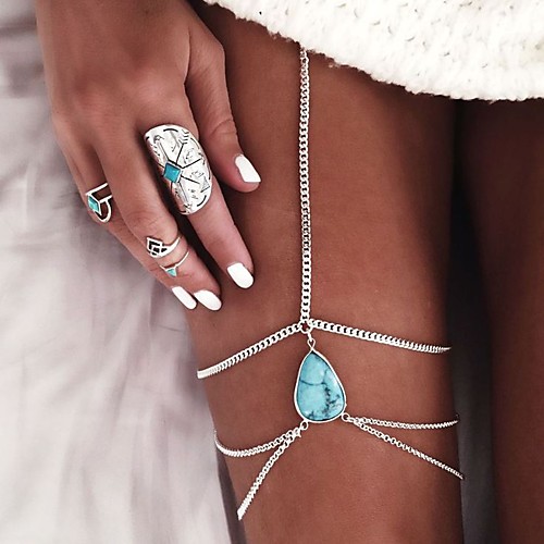 

Anklet Leg Chain Tassel European Women's Body Jewelry For Wedding Daily Alloy Drop Golden Silver