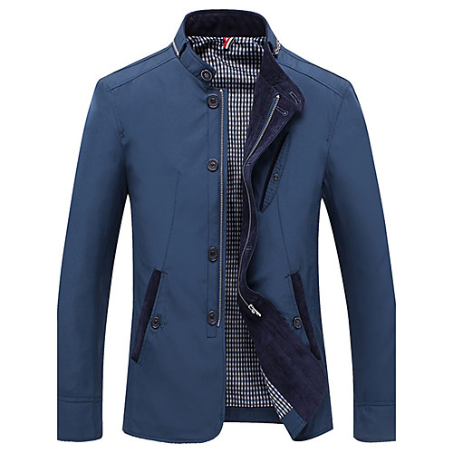 

Men's Basic Jackets Solid Colored Fall Coat Regular Daily Long Sleeve Coat Tops Khaki